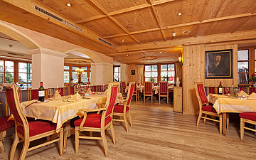 Speisesaal im Posthotel Kassl in Oetz