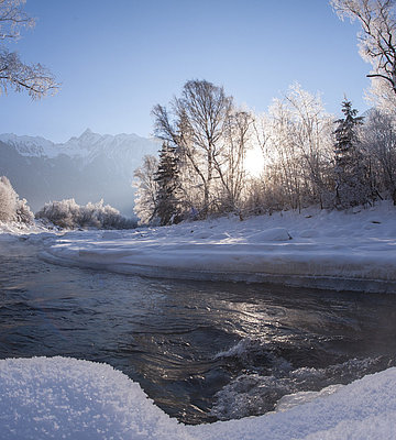 Landschaft Oetz im Winter